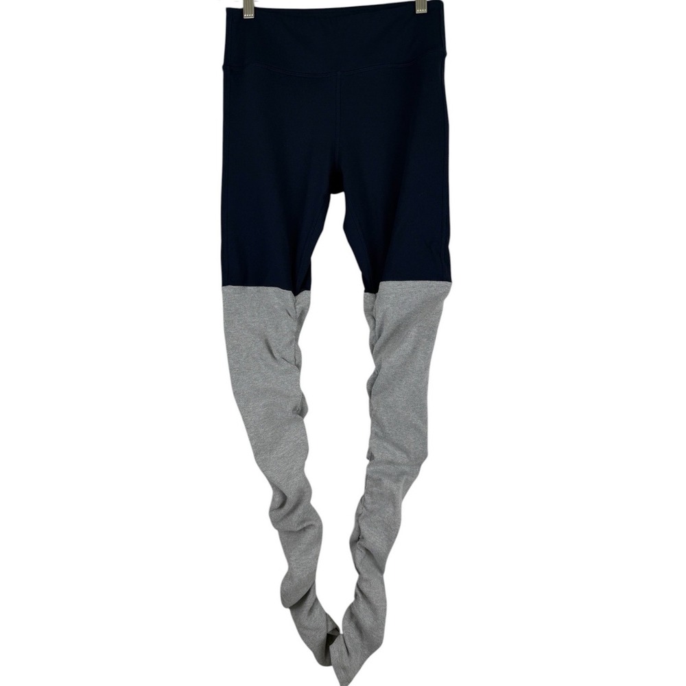 Inner Fire Apparel High Rise Yoga Leggings Women's Size Small Gray/Navy Block‎